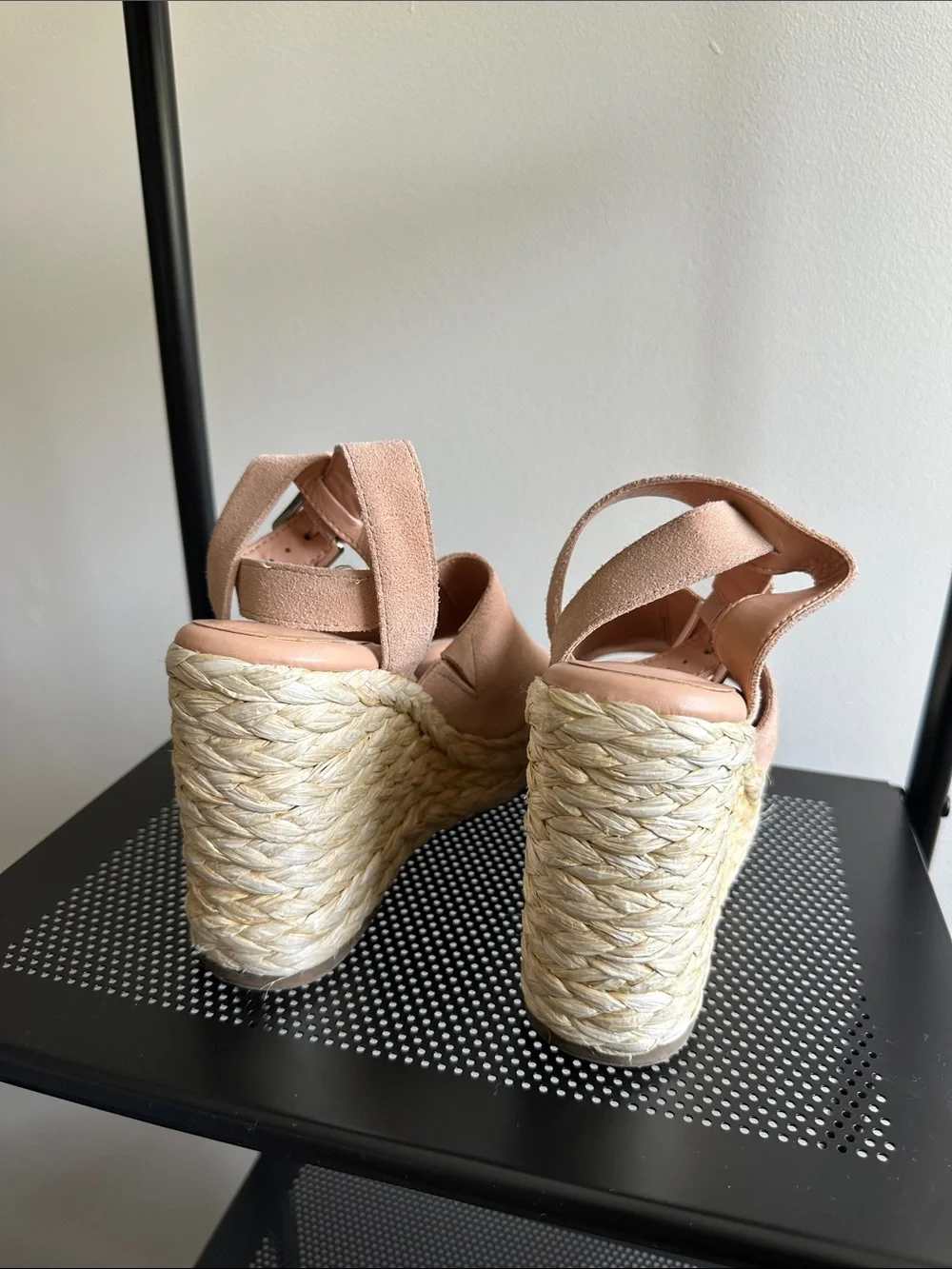 Marc Fisher Pink Suede Platform Espadrille Sandals